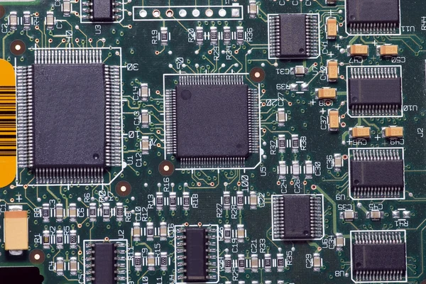 Nahaufnahme auf einem Mikrochip — Stockfoto