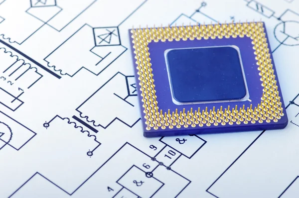Макровид шпинделей CPU — стоковое фото
