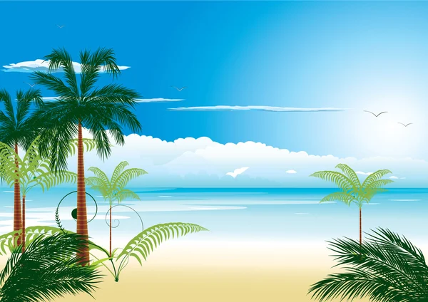 Vacker tropisk strand — Stock vektor