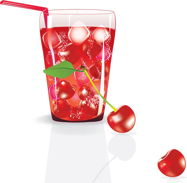 新鲜的樱桃汁 — 图库矢量图片