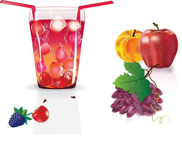 Illustration av färska fruite juice — Stock vektor