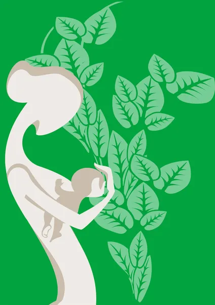 母乳喂养和婴儿 — 图库矢量图片