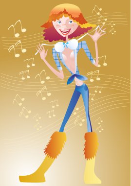 Mischievous girl clipart