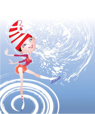 Skater in a striped hat clipart