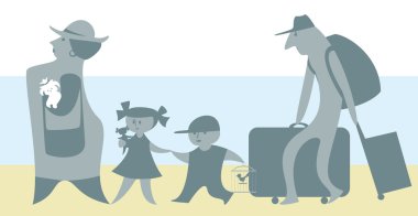 Family travels clipart