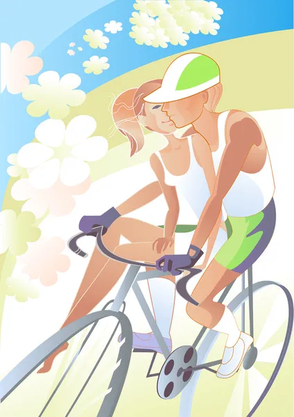 Cyclist _ girl — Archivo Imágenes Vectoriales