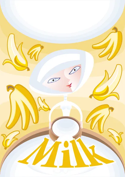 Świeże mleko z banana — Wektor stockowy