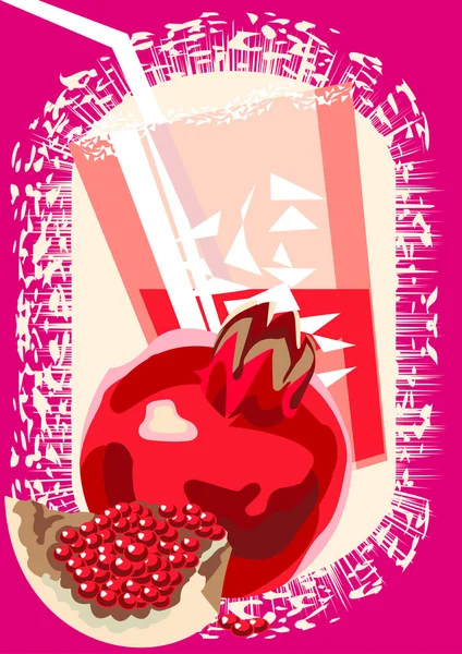 Pomegranate_juice — Stock Vector