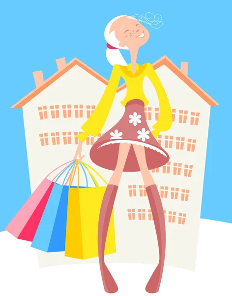 Kentsel alışveriş — Stok Vektör