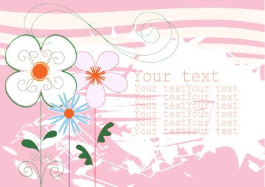 Background pink with flowers clipart