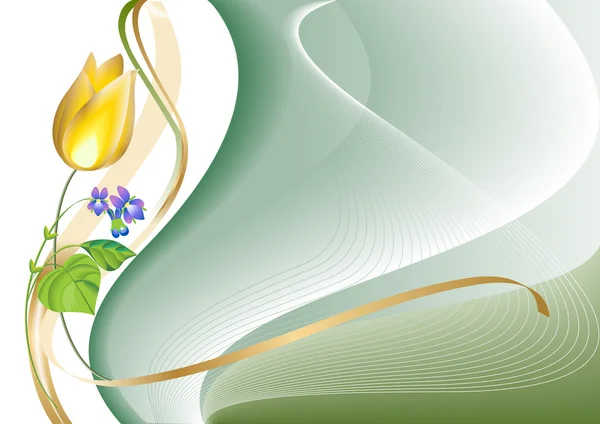 Eine Tulpe und ein Veilchen — Stockvektor