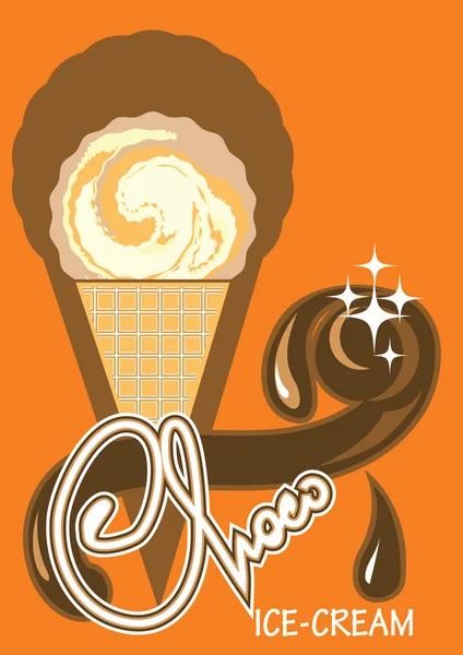 Ice-cream choco — Stock Vector