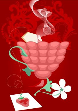 Raspberry tea clipart