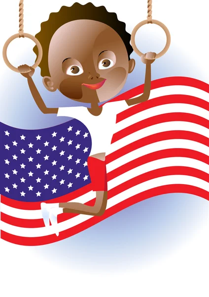 Petit gimnast américain — Image vectorielle