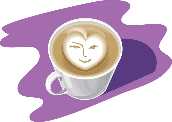 Coffee art "face" — Stock Vector