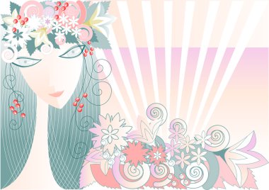 Girl - Spring clipart