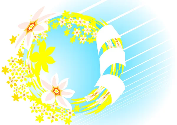 The wreath of daffodils — Stock Vector