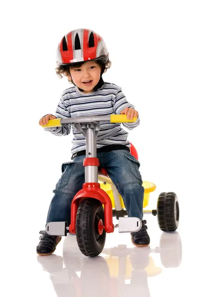 Pequeno motociclista — Fotografia de Stock