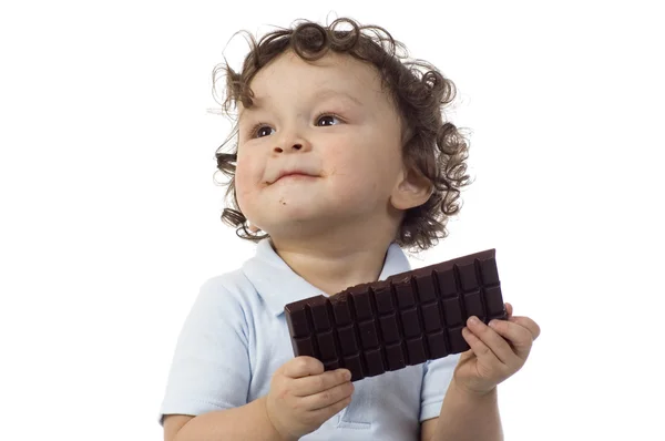 stock image Child with chocolate.