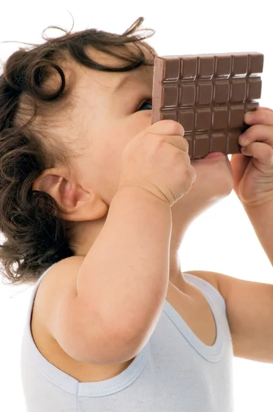 Kind mit Chokolate. — Stockfoto