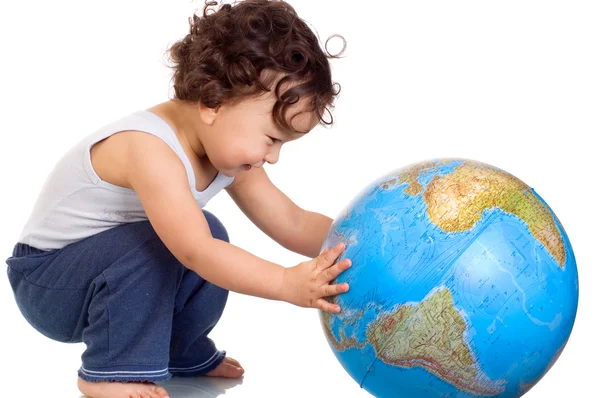 Niño con globo . Imágenes de stock libres de derechos