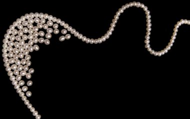 Pearls on black. clipart