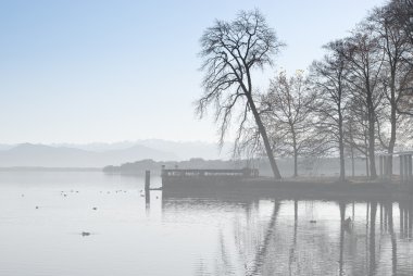 Alpine Landscape with Fog clipart