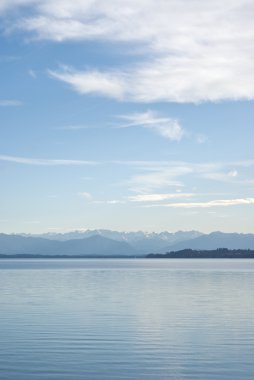 Alpine Landscape with Lake Starnberger clipart