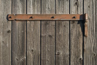 Weathered Wood with Rusty Hinge clipart