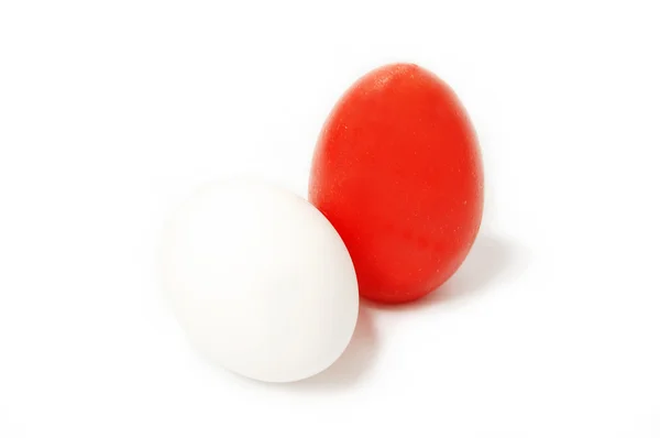 Červené a bílé vejce — Stock fotografie