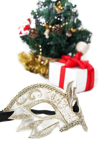 Maske ve Noel dekorasyon — Stok fotoğraf