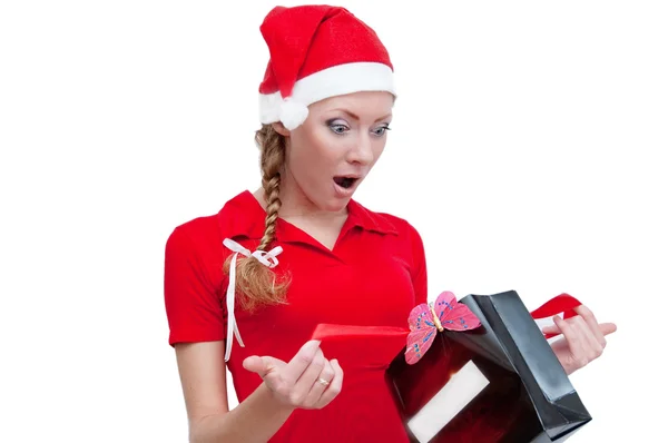 Ajudante surpresa de Papai Noel — Fotografia de Stock