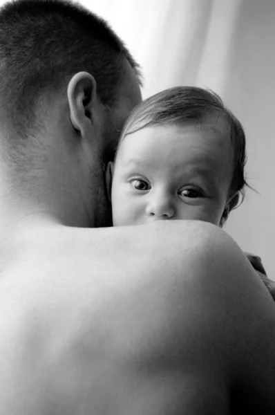 Baby boy and father — Stock Photo, Image