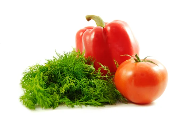 Lite grönsaker över vita — Stockfoto