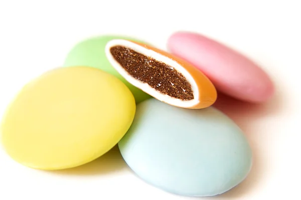 Ronde van kleurrijke snoep tabletten — Stockfoto