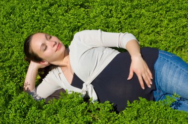 Lying in grass clipart