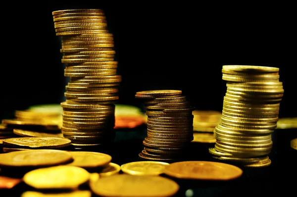 Stapel van gouden munten — Stockfoto