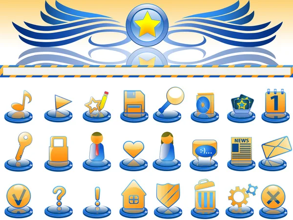 Logo e iconos para el sitio — Archivo Imágenes Vectoriales