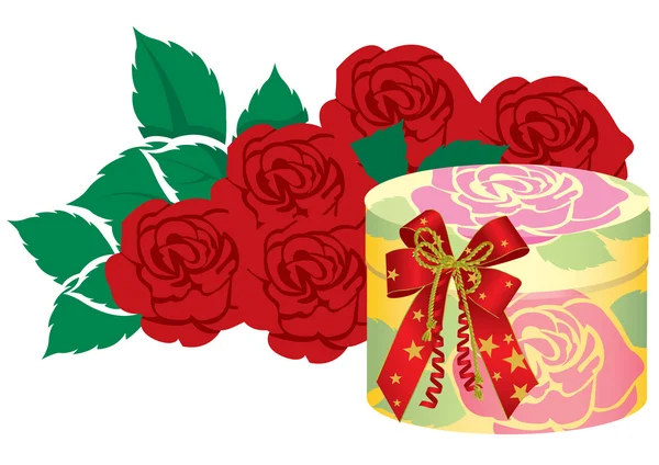 Box & rose — стоковый вектор