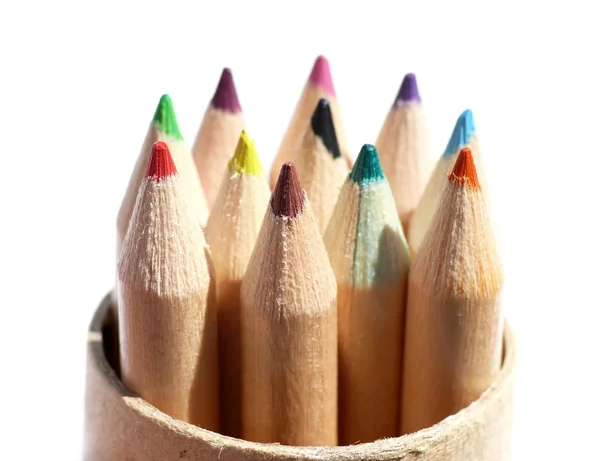 Lápis de cor na caixa — Fotografia de Stock