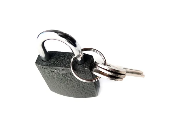 Steel padlock and keys — Stock Photo, Image