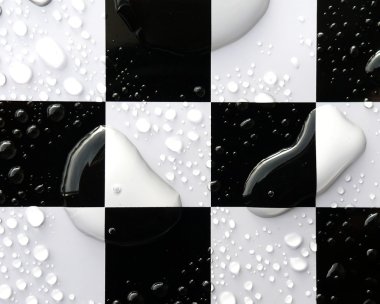 Water drops on chessboard clipart