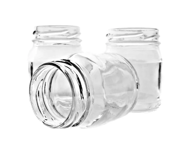 Três frascos de vidro — Fotografia de Stock