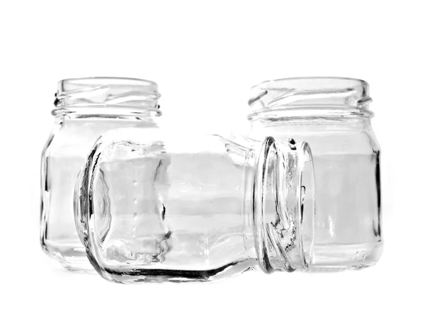 Drie glazen potten — Stockfoto