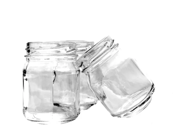 Trzy słoiki szklane — Zdjęcie stockowe