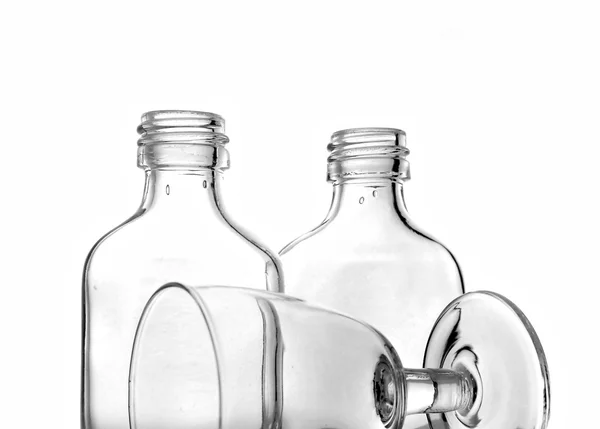 Две стеклянные бутылки — стоковое фото