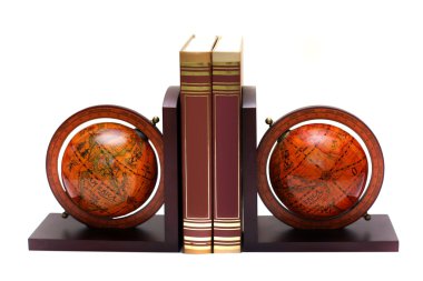Two globes on a stand clipart