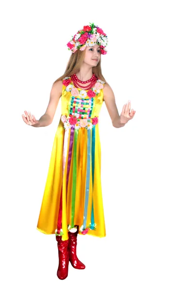 Girl in national dress — Stock Photo, Image
