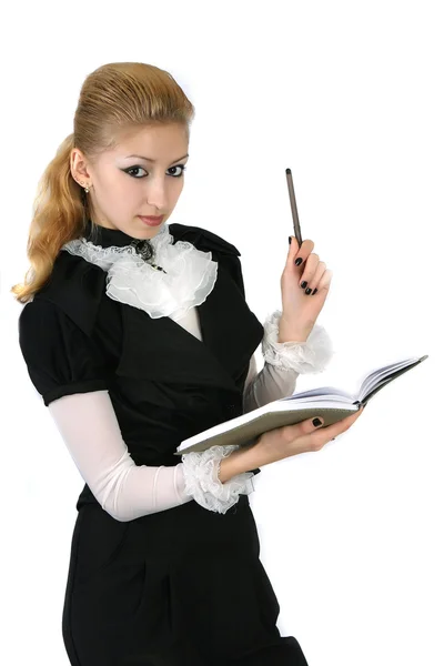 Business woman with a notebook — Stockfoto