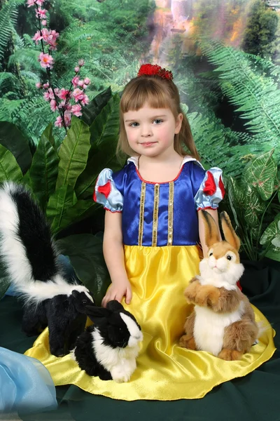 Girl in a dress of Snow White — Stock Photo, Image